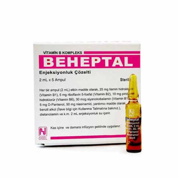 آمپول ب کمپلکس ترکیه ای بهپتال - BEHEPTAL ENJEKSIYONLUK COZELTI